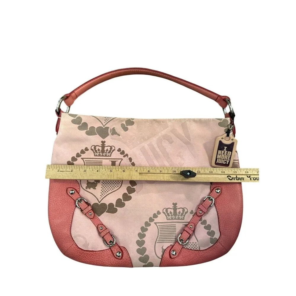 Vtg‎ Pink Juicy Couture Purse Handbag Satchel Bag Y2K With Charm